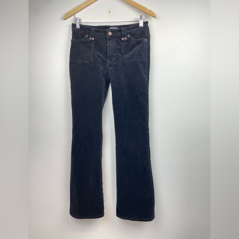 Request flare Corduroy jeans Vtg Y2K Pants black size 7 low rise preppy